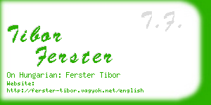 tibor ferster business card